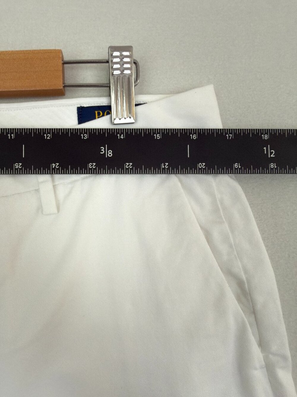 Polo Ralph Lauren Shorts Men 32 White Stretch Classic Fit Flag Embroidered Chino - Picture 11 of 13
